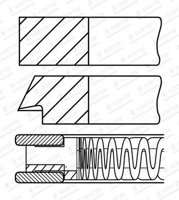 Stūmoklio žiedų komplektas GOETZE ENGINE 08-448807-00