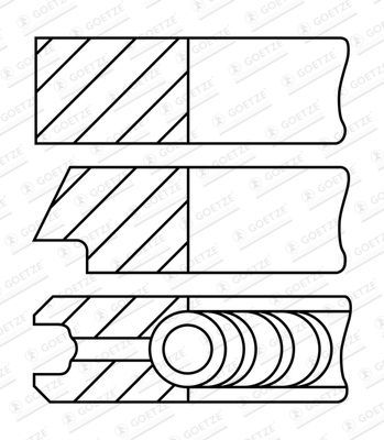 Stūmoklio žiedų komplektas GOETZE ENGINE 08-449900-00