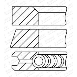 Stūmoklio žiedų komplektas GOETZE ENGINE 08-450700-00