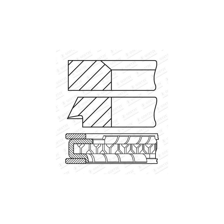 Stūmoklio žiedų komplektas GOETZE ENGINE 08-451600-00