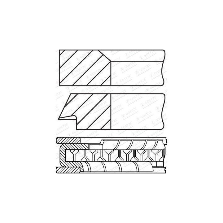 Stūmoklio žiedų komplektas GOETZE ENGINE 08-451610-00