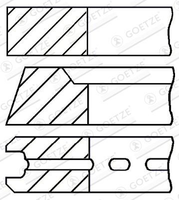 Stūmoklio žiedų komplektas GOETZE ENGINE 08-520100-00