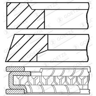 Stūmoklio žiedų komplektas GOETZE ENGINE 08-786800-00