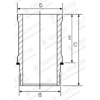 Cilindro įvorė GOETZE ENGINE 15-638390-00DL