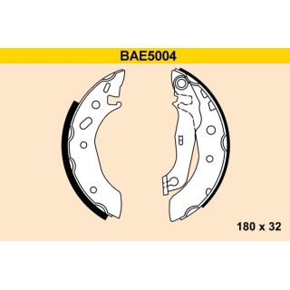 Stabdžių trinkelių komplektas BARUM BAE5004