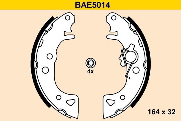 Stabdžių trinkelių komplektas BARUM BAE5014