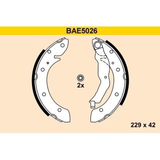 Stabdžių trinkelių komplektas BARUM BAE5026
