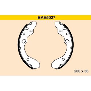 Stabdžių trinkelių komplektas BARUM BAE5027