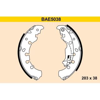 Stabdžių trinkelių komplektas BARUM BAE5038