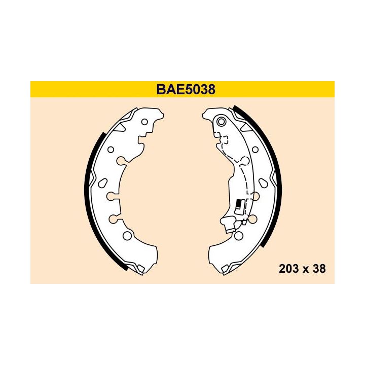 Stabdžių trinkelių komplektas BARUM BAE5038