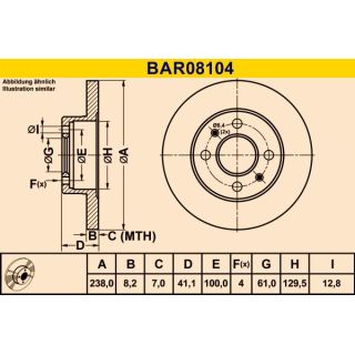 Stabdžių diskas BARUM BAR08104