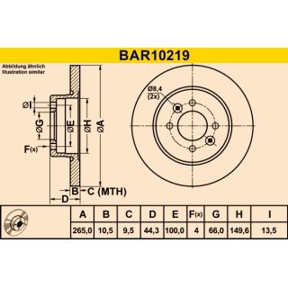 Stabdžių diskas BARUM BAR10219