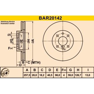 Stabdžių diskas BARUM BAR20142