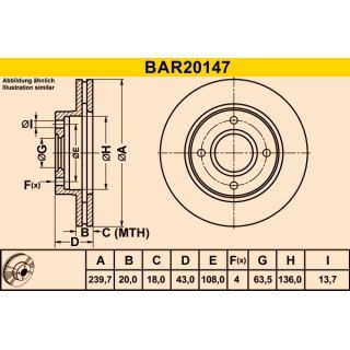 Stabdžių diskas BARUM BAR20147
