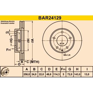 Stabdžių diskas BARUM BAR24129