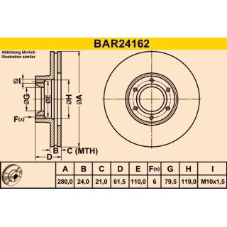 Stabdžių diskas BARUM BAR24162