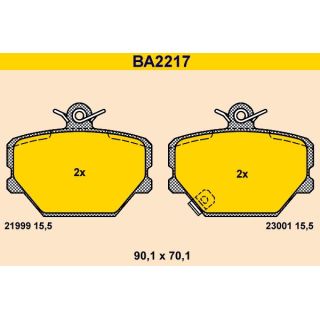 Stabdžių trinkelių rinkinys, diskinis stabdys BARUM BA2217