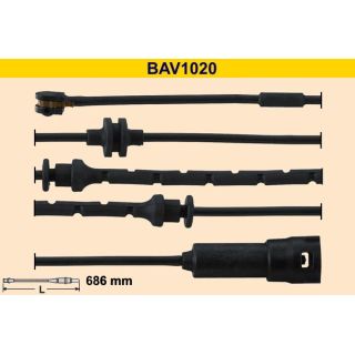 įspėjimo kontaktas, stabdžių trinkelių susidėvėjimas BARUM BAV1020