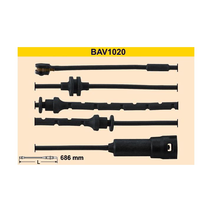 įspėjimo kontaktas, stabdžių trinkelių susidėvėjimas BARUM BAV1020