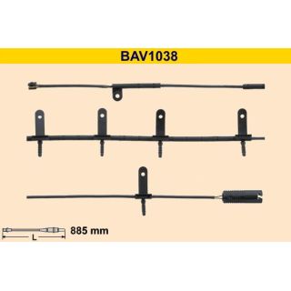 įspėjimo kontaktas, stabdžių trinkelių susidėvėjimas BARUM BAV1038