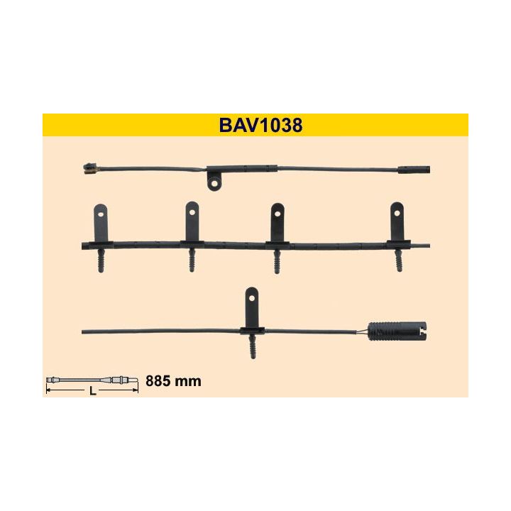 įspėjimo kontaktas, stabdžių trinkelių susidėvėjimas BARUM BAV1038