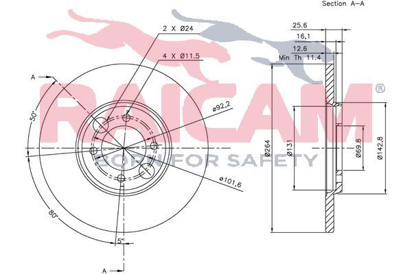 Stabdžių diskas RAICAM RD00023