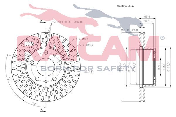 Stabdžių diskas RAICAM RD00123