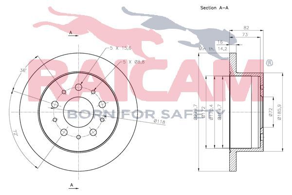 Stabdžių diskas RAICAM RD00125