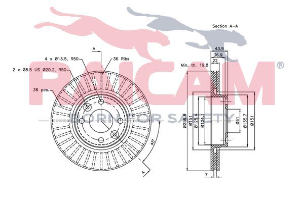 Stabdžių diskas RAICAM RD00172