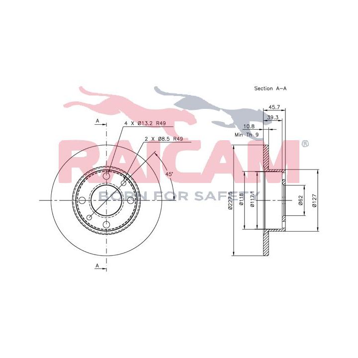 Stabdžių diskas RAICAM RD00182