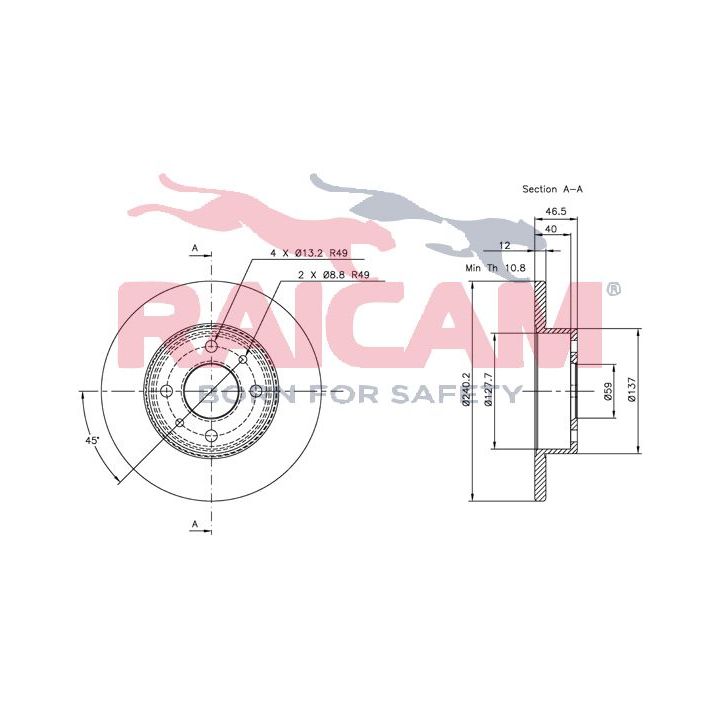 Stabdžių diskas RAICAM RD00188
