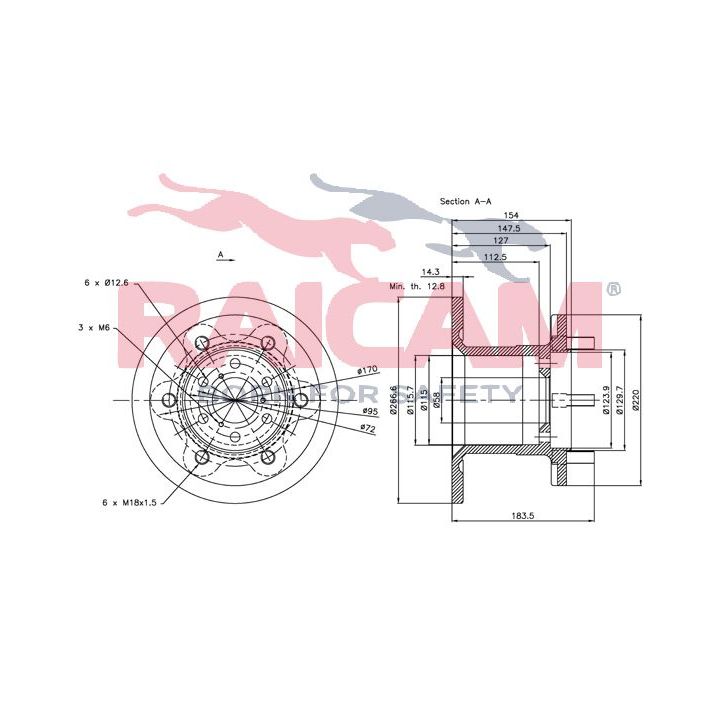 Stabdžių diskas RAICAM RD00191