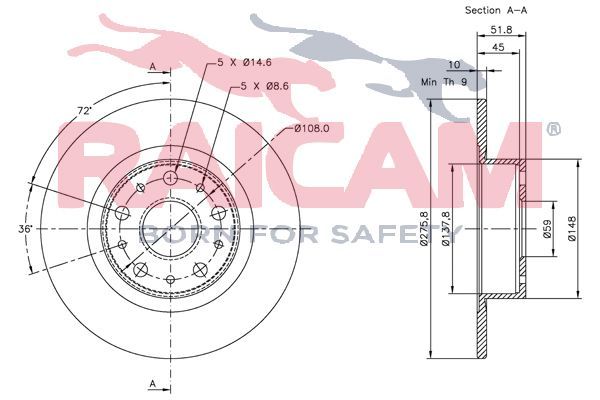 Stabdžių diskas RAICAM RD00198