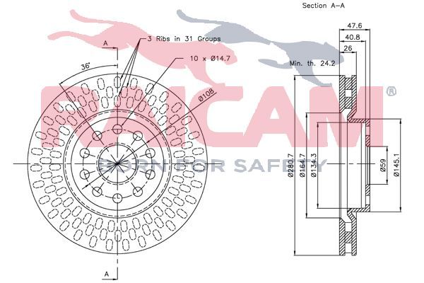 Stabdžių diskas RAICAM RD00199