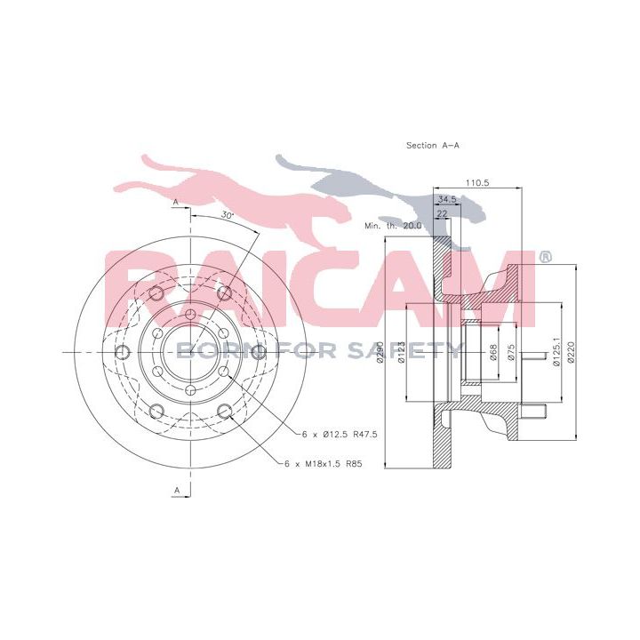 Stabdžių diskas RAICAM RD00202