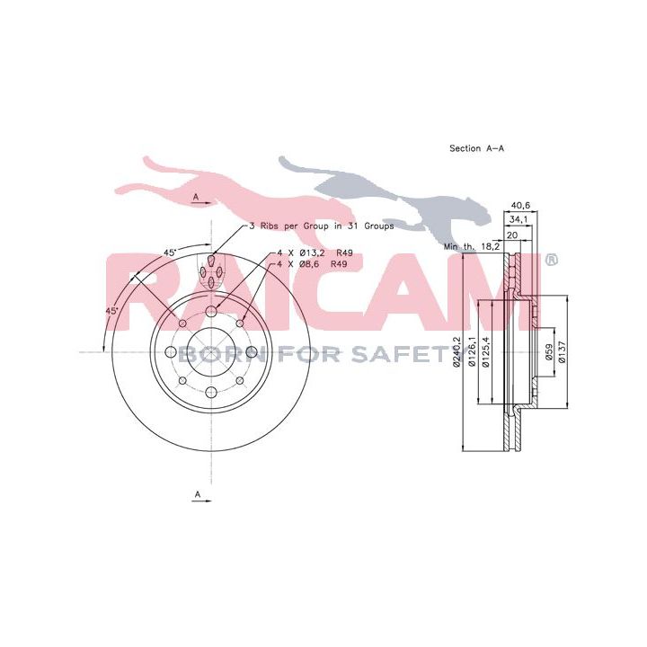 Stabdžių diskas RAICAM RD00206