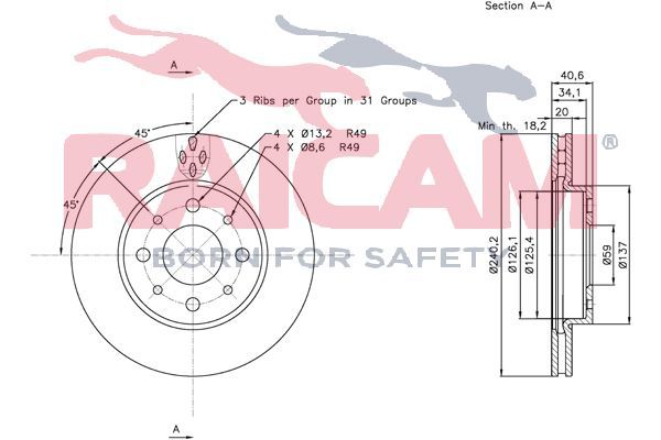 Stabdžių diskas RAICAM RD00206