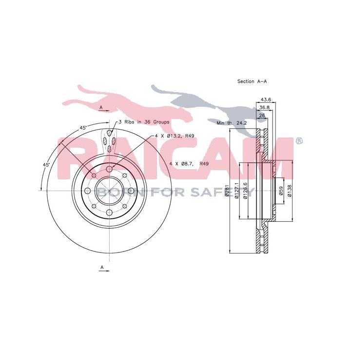 Stabdžių diskas RAICAM RD00207