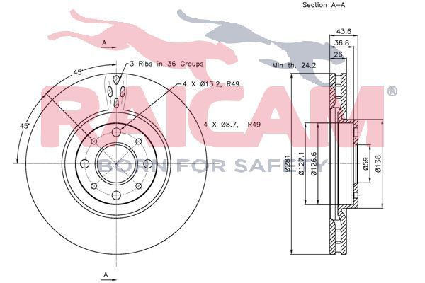 Stabdžių diskas RAICAM RD00207