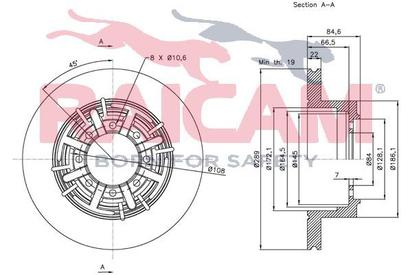 Stabdžių diskas RAICAM RD00208