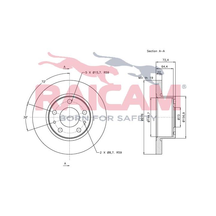 Stabdžių diskas RAICAM RD00210
