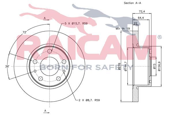 Stabdžių diskas RAICAM RD00210