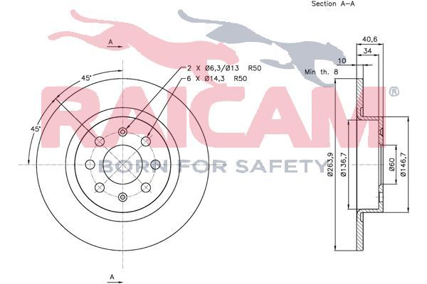 Stabdžių diskas RAICAM RD00213