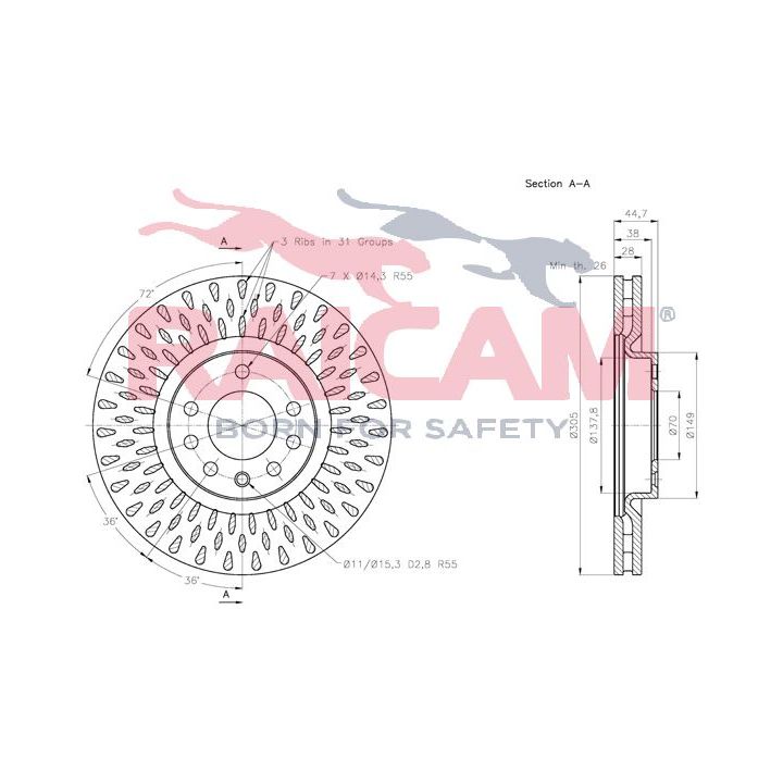 Stabdžių diskas RAICAM RD00214