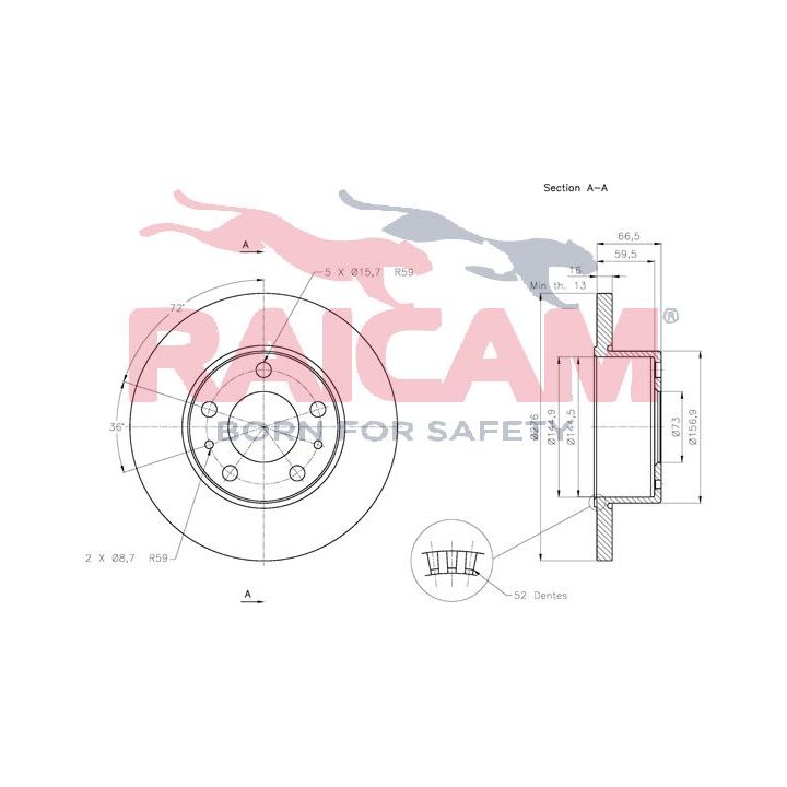 Stabdžių diskas RAICAM RD00215