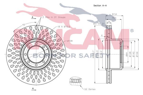 Stabdžių diskas RAICAM RD00216