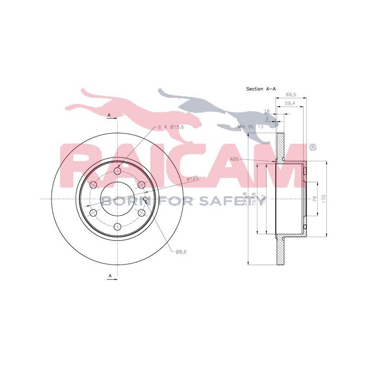 Stabdžių diskas RAICAM RD00220