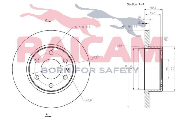 Stabdžių diskas RAICAM RD00220