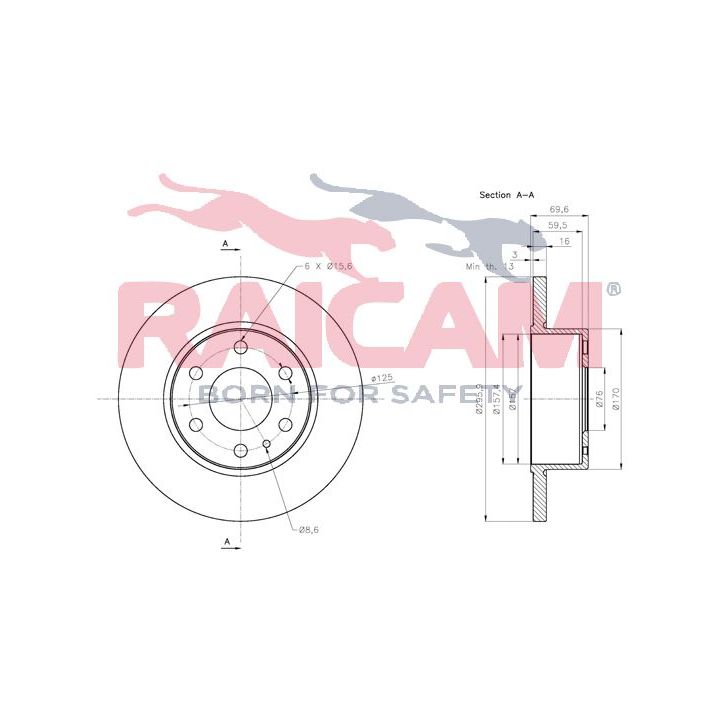 Stabdžių diskas RAICAM RD00221