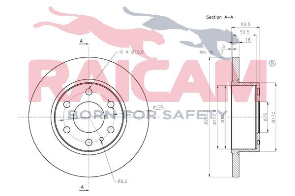 Stabdžių diskas RAICAM RD00221